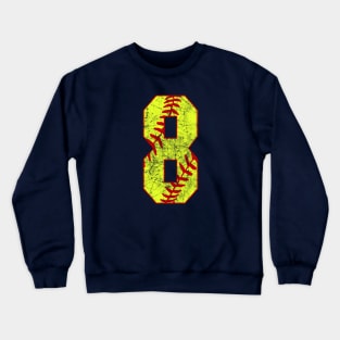 Fastpitch Softball Number 8 #8 Softball Shirt Jersey Uniform Favorite Player Biggest Fan Crewneck Sweatshirt